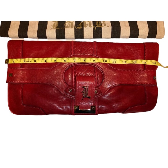 EUC L.A.M.B by Gewn Stefani red leather clutch. - Picture 3 of 13